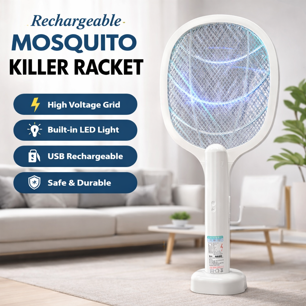 Rechargeable Mosquito Racket With Box & Stand
