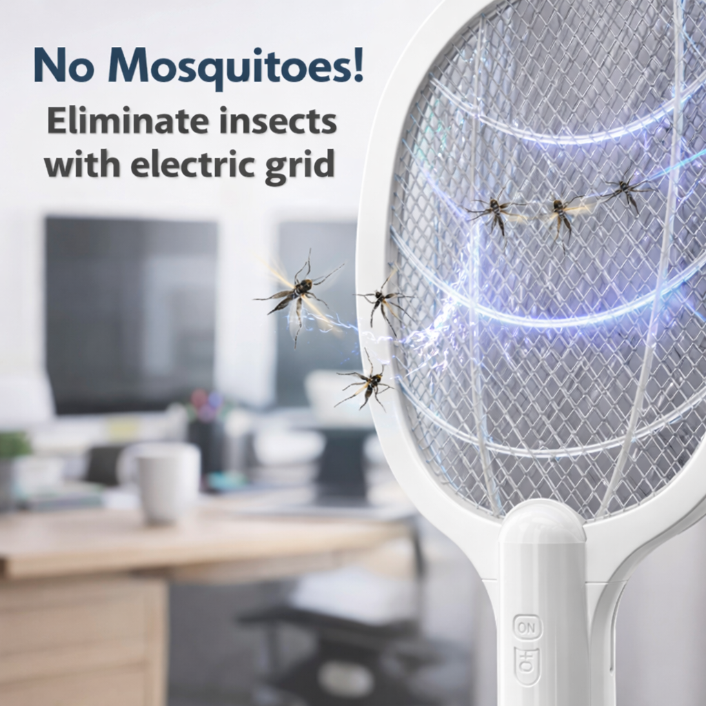 Rechargeable Mosquito Racket With Box & Stand